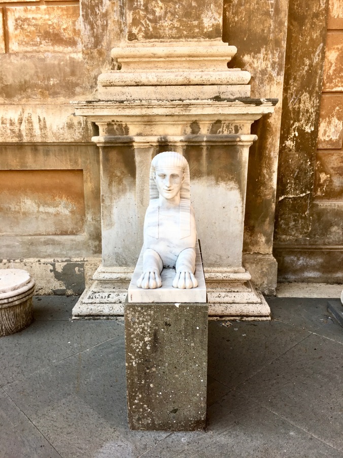 sculpture in the garden at the vatican