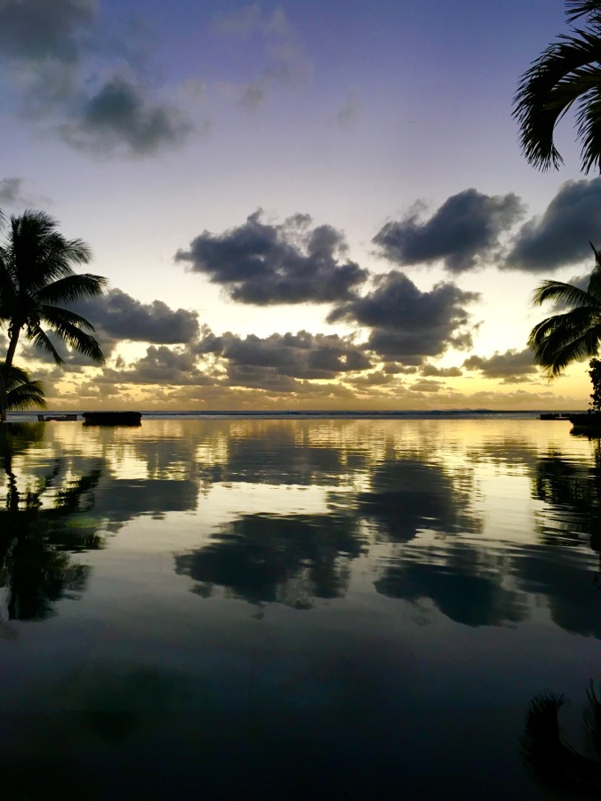 sunset at lux le morne, mauritius,