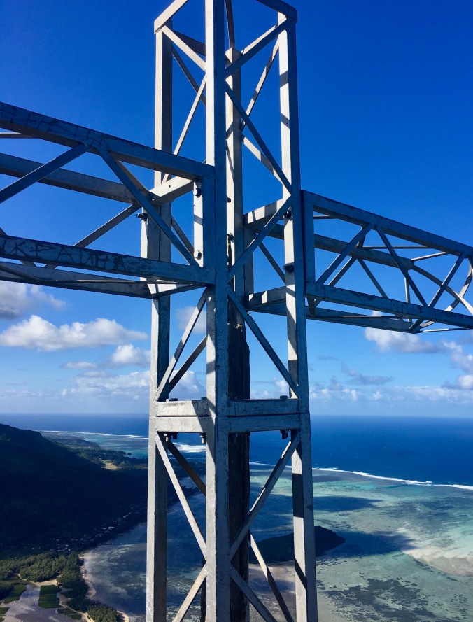 view from top of le morne brabant, mauritius