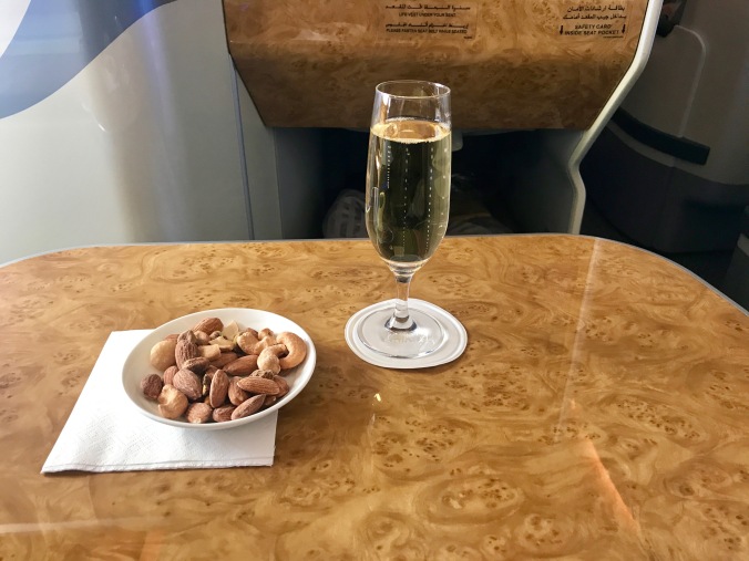 champagne, emirates business class